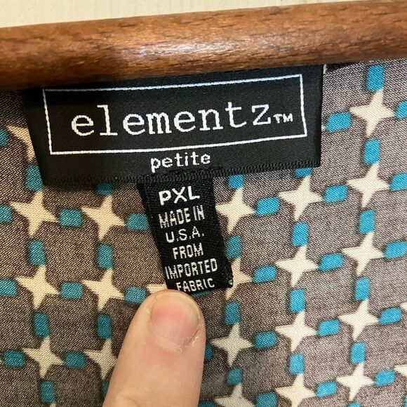 Element Z faux wrap dress, short sleeve, pattern, excellent condition, PXL - Picture 3 of 3